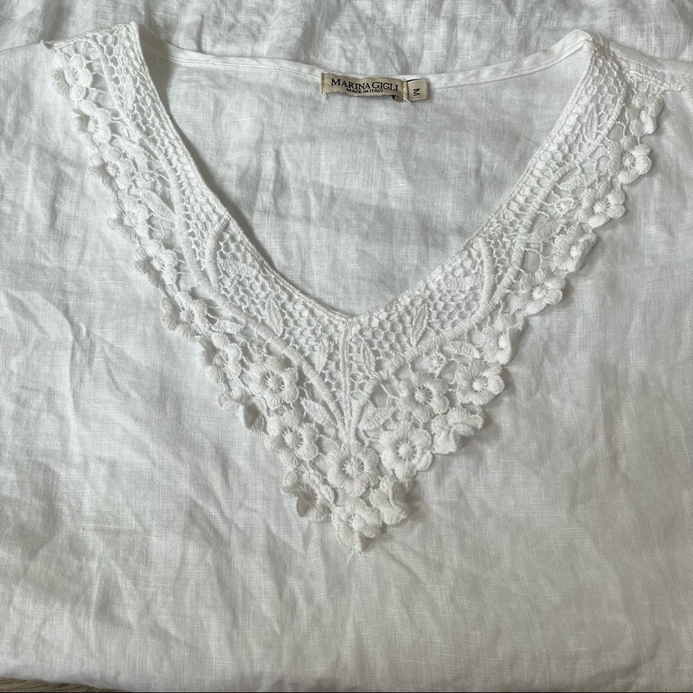 Marina Gigli 100% Linen Tunic Top - M - Picture 4 of 9